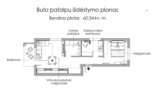 Parduodamas butas Mykolo Lietuvio g., Bajorai, Vilniaus m., Vilniaus m. sav., 60.54 m2 ploto, 3 kambariai 26