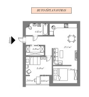 Parduodamas butas Peteliškių g., Filaretai, Vilniaus m., Vilniaus m. sav., 52.88 m2 ploto, 2 kambariai 27