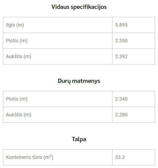 Nuomojami konteineriai sandėliavimui Savanorių pr., Vilkpėdėje, Vilniuje, nuo 12 kv.m ploto 2