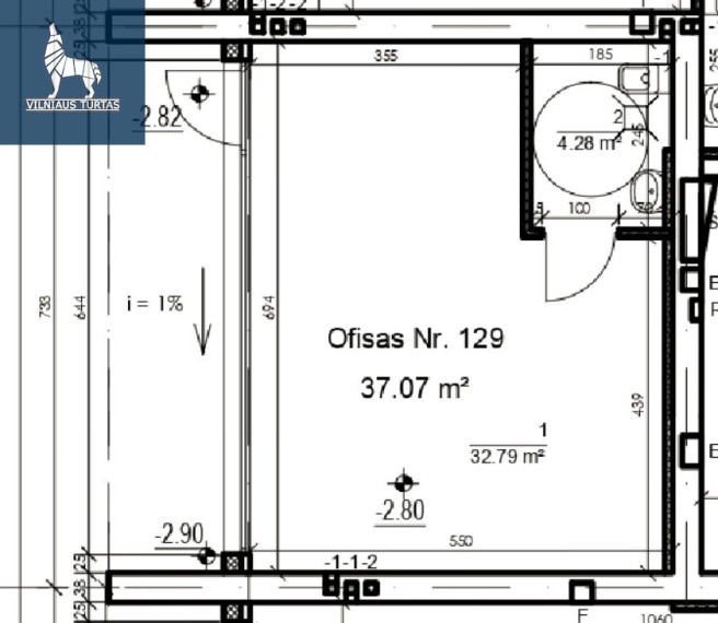 Parduodamos administracinės patalpos Rygos g., Justiniškės, Vilniaus m., Vilniaus m. sav., 37.07 m2 ploto 8