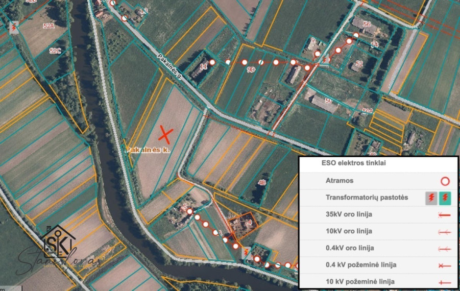 PRIE PAKALNĖS UPĖS PARDUODAMAS 2.0401 HA NAMŲ VALDOS SKLYPAS PAKALNĖS K. 13