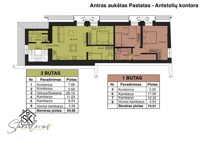 PARDUODAMAS PASTATAS ŠILUTĖS MIESTE - ANTSTOLIŲ KONTORA, M. JANKAUS G. 4 6