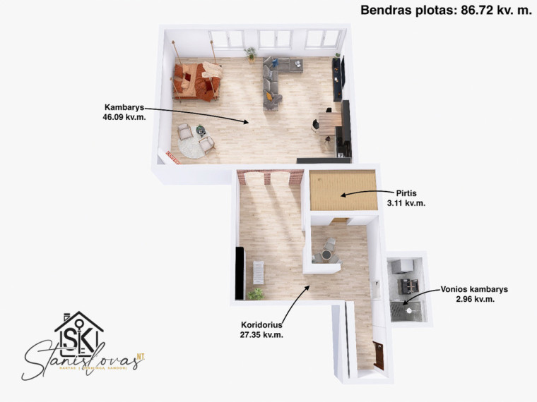 PARDUODAMOS VIEŠBUČIŲ PASKIRTIES PATALPOS ŠILUTĖJE, GLUOSNIŲ G. 13C 6