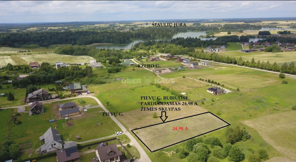 Parduodamas namų valdos paskirties sklypas Pievų g., Bubių k., Šiaulių r. sav., 24.98 a ploto 1