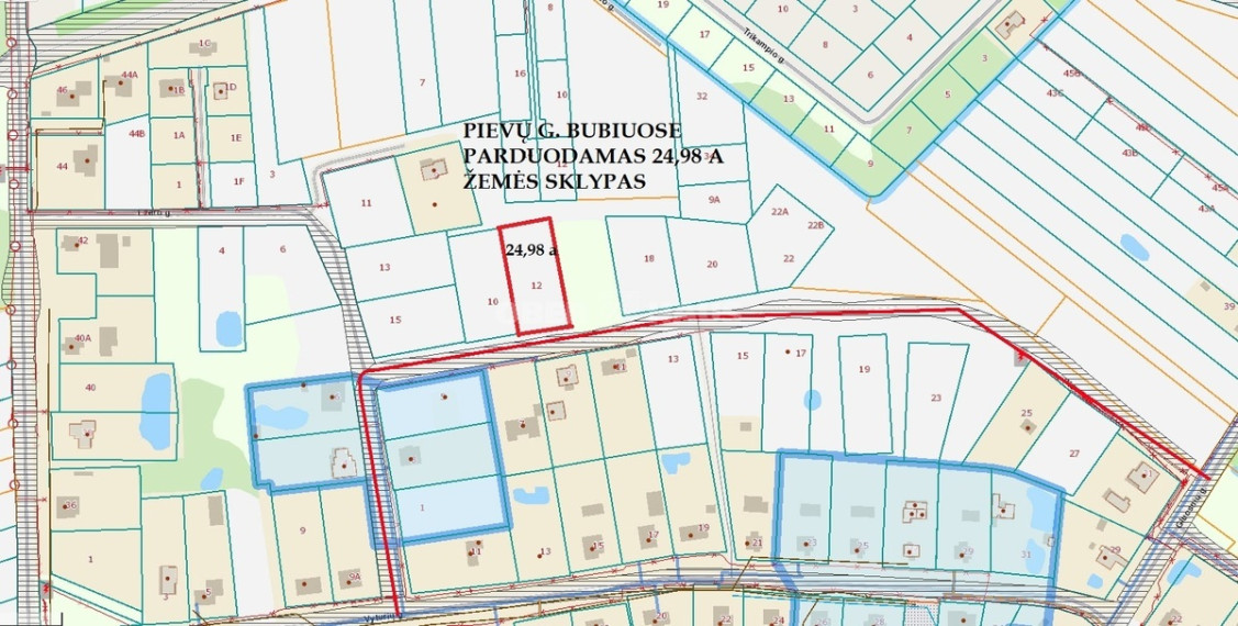 Parduodamas namų valdos paskirties sklypas Pievų g., Bubių k., Šiaulių r. sav., 24.98 a ploto 3