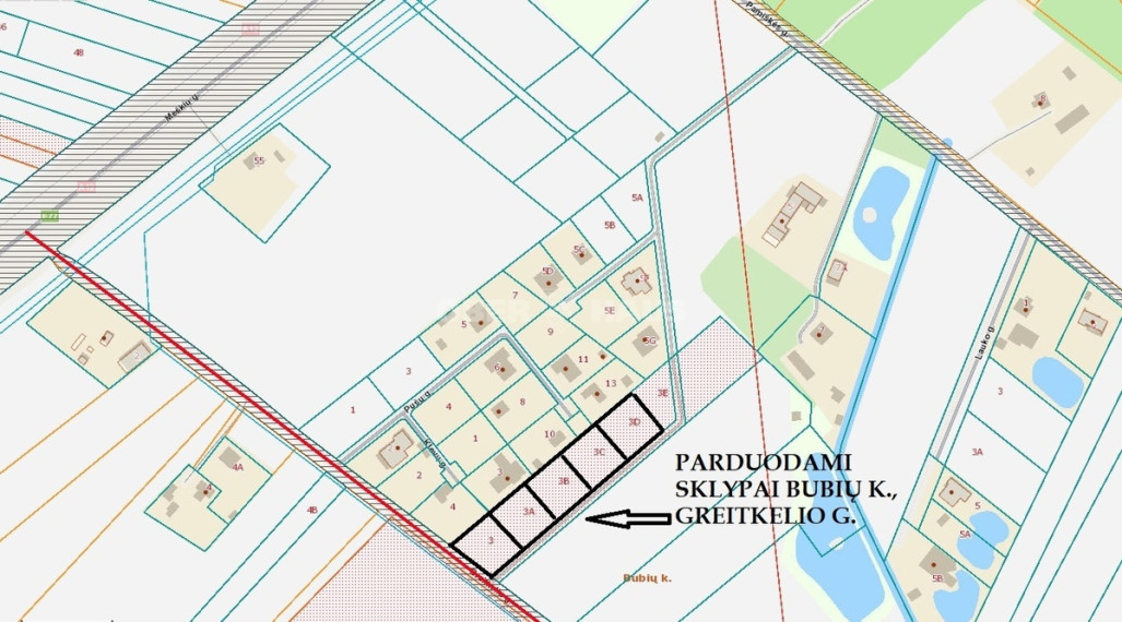 Parduodamas namų valdos paskirties sklypas Greitkelio g., Bubių k., Šiaulių r. sav., 10 a ploto 6