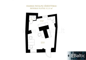 Nuomojamos paslaugų, prekybos patalpos Etmonų g., Senamiestis, Vilniaus m., Vilniaus m. sav., 31.13 m2 ploto 3