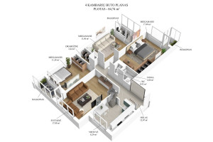 Nuomojamas butas Vaikų g., Salininkai, Vilniaus m., Vilniaus m. sav., 84.74 m2 ploto, 4 kambariai 22