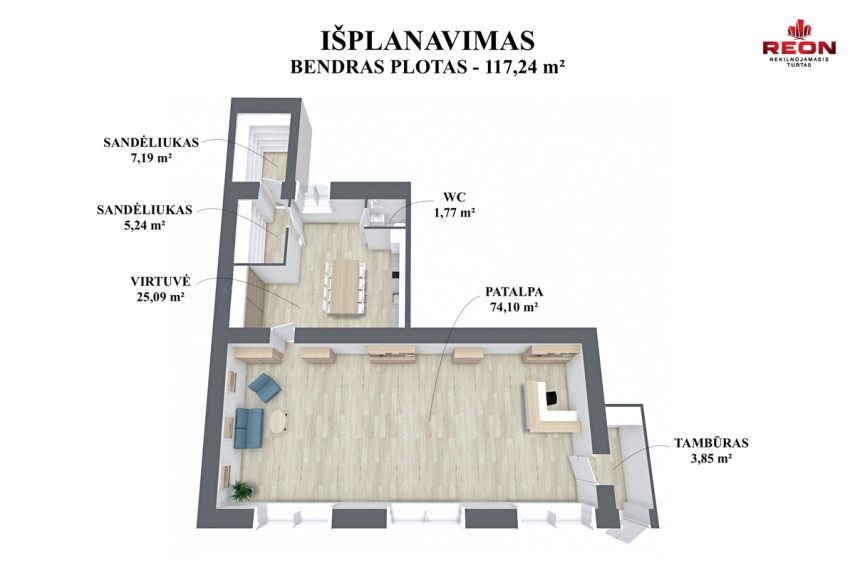 Nuomojamos prekybos patalpos Kalvarijų g., Šnipiškės, Vilniaus m., Vilniaus m. sav., 117 m2 ploto 3