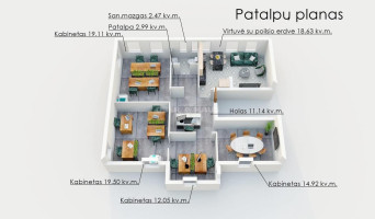 Nuomojamos administracinės patalpos Vilties g., Centras, Klaipėdos m., Klaipėdos m. sav., 100.87 m2 ploto 3