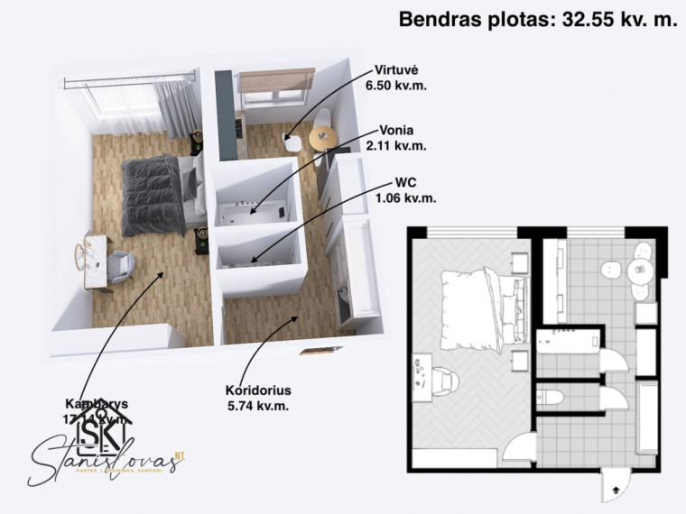 PARDUODAMAS 1 KAMBARIO BUTAS KLAIPĖDOJE, NAUJAKIEMIO G. 17 2