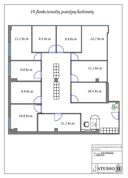Parduodamos administracinės, paslaugų, prekybos patalpos H. Manto g., Centras, Klaipėdos m., Klaipėdos m. sav., 144.02 m2 ploto 21