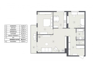 Parduodamas butas Žolyno g., Antakalnis, Vilniaus m., Vilniaus m. sav., 80.45 m2 ploto, 3 kambariai 23