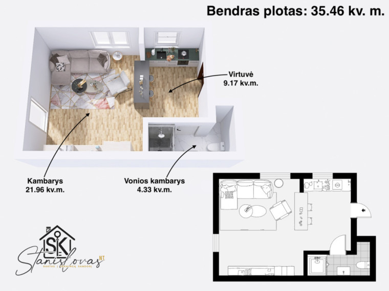 PARDUODAMAS 1 KAMBARIO BUTAS TRAKSĖDŽIUOSE, ŠILOJŲ G. 3