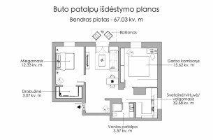 Parduodamas butas Šiaurės g., Naujoji Vilnia, Vilniaus m., Vilniaus m. sav., 67.03 m2 ploto, 3 kambariai 27