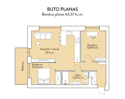 Parduodamas butas Mykolo Lietuvio g., Bajorai, Vilniaus m., Vilniaus m. sav., 63.57 m2 ploto, 3 kambariai 26