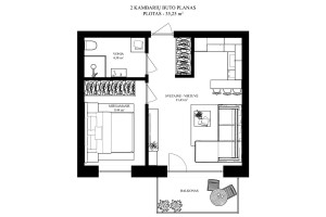 Nuomojamas butas Pieninės g., Žvėrynas, Vilniaus m., Vilniaus m. sav., 35.25 m2 ploto, 2 kambariai 19