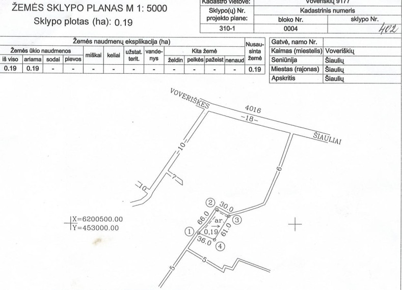 Parduodamas sklypas Voveriškių k., Šiaulių r. sav., 8.00 a ploto 9