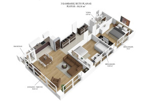 Parduodamas butas Žirmūnų g., Žirmūnai, Vilniaus m., Vilniaus m. sav., 84.16 m2 ploto, 3 kambariai 23
