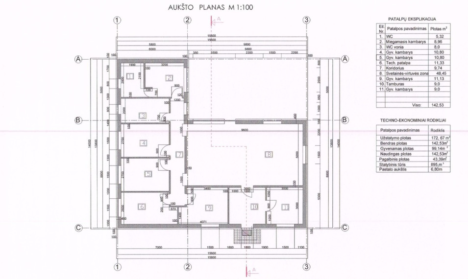 Parduodamas namas J. Tumo-Vaižganto g., Tirkšlių mstl., Mažeikių r. sav., 150 m2 ploto, 1 aukštai 9