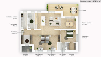 Parduodamas namas Smėlio g., Skaidiškių k., Vilniaus r. sav., 124.24 m2 ploto, 1 aukštai 14