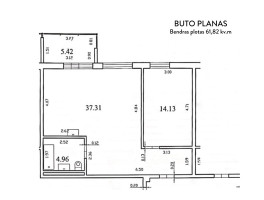 Parduodamas butas Ukmergės g., Pašilaičiai, Vilniaus m., Vilniaus m. sav., 61.82 m2 ploto, 2 kambariai 24