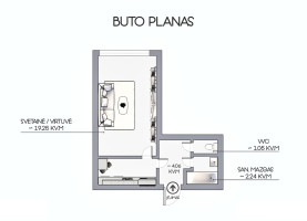 Parduodamas butas Kalvarijų g., Šnipiškės, Vilniaus m., Vilniaus m. sav., 19.25 m2 ploto, 1 kambariai 9