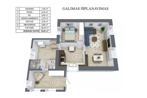 Parduodamas butas Vaismedžių g., Naujoji Vilnia, Vilniaus m., Vilniaus m. sav., 48 m2 ploto, 3 kambariai 24
