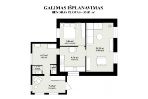 Parduodamas butas Vaismedžių g., Naujoji Vilnia, Vilniaus m., Vilniaus m. sav., 48 m2 ploto, 3 kambariai 25