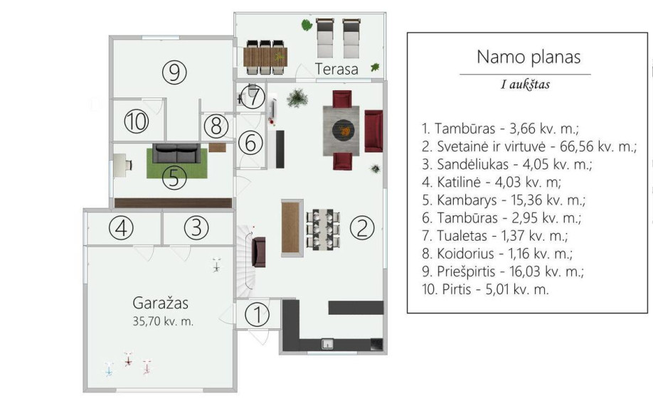 Parduodamas namas Ateities g., Bendorių k., Vilniaus r. sav., 228.09 m2 ploto, 2 aukštai 6