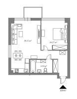 Parduodamas butas Vėtrungių g., Fabijoniškės, Vilniaus m., Vilniaus m. sav., 60.36 m2 ploto, 2 kambariai 25