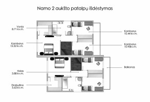Parduodamas namas Vilniaus m. sav., Vilniaus m., Mažieji Gulbinai, Kaributo g., 113.68 m2 ploto, 2 aukštai 14