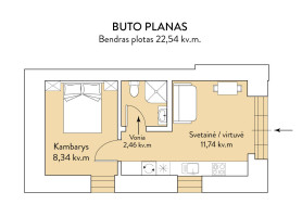 Parduodamas butas Šarmos g., Lazdynėliai, Vilniaus m., Vilniaus m. sav., 22.54 m2 ploto, 2 kambariai 14