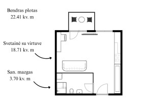 Parduodamas butas Jurgio Lebedžio g., Baltupiai, Vilniaus m., Vilniaus m. sav., 23 m2 ploto, 1 kambariai 18