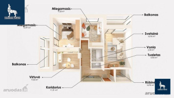 Nuomojamas butas Gabijos g., Pašilaičiai, Vilniaus m., Vilniaus m. sav., 66.99 m2 ploto, 3 kambariai 13