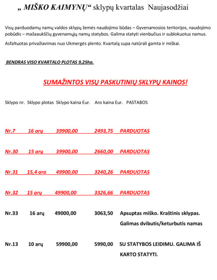 Parduodamas namų valdos paskirties sklypas Austėjos g., Naujasodžių vs., Vilniaus r. sav., 16 a ploto 3