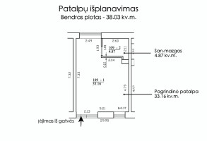 Nuomojamos administracinės, kitos paskirties, paslaugų, prekybos patalpos Paribio g., Žvėrynas, Vilniaus m., Vilniaus m. sav., 38.03 m2 ploto 14