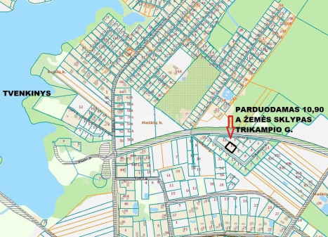 Parduodamas namų valdos paskirties sklypas Trikampio g., Meškių k., Šiaulių r. sav., 10.9 a ploto