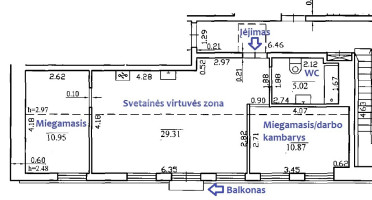 Nuomojamas butas Aludarių g., Naujamiestis, Vilniaus m., Vilniaus m. sav., 56.15 m2 ploto, 3 kambariai 17