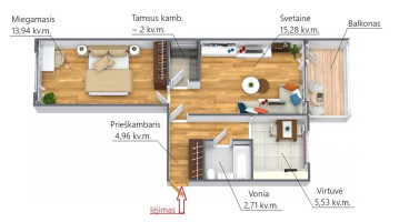 Parduodamas butas Žirmūnų g., Žirmūnai, Vilniaus m., Vilniaus m. sav., 44.42 m2 ploto, 2 kambariai 16