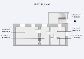 Parduodamas butas Kražių g., Senamiestis, Vilniaus m., Vilniaus m. sav., 60.36 m2 ploto, 2 kambariai 8
