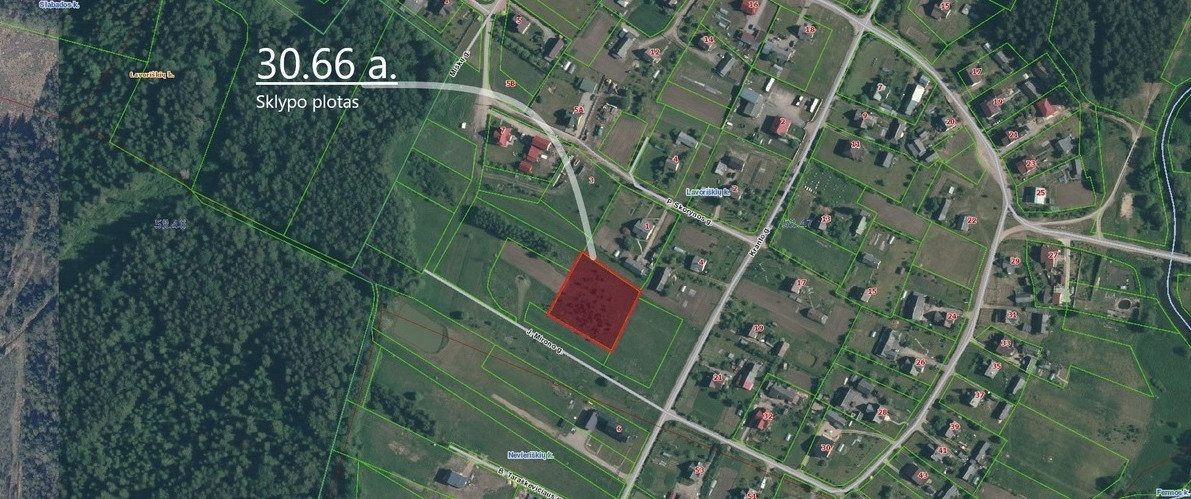 Parduodamas sklypas J. Mirono g., Lavoriškių k., Vilniaus r. sav., 30.66 a ploto 1