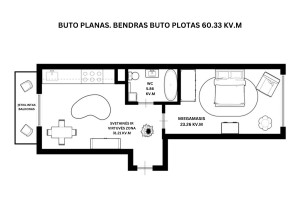 Parduodamas butas Virbeliškių g., Pašilaičiai, Vilniaus m., Vilniaus m. sav., 60.33 m2 ploto, 2 kambariai 15