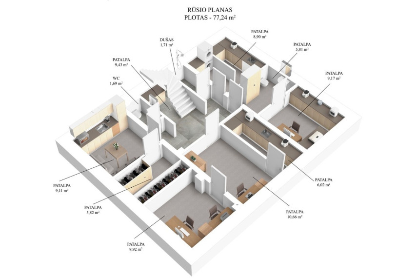 Nuomojamos administracinės, kitos paskirties, paslaugų, prekybos patalpos Markiškių g., Santariškės, Vilniaus m., Vilniaus m. sav., 119.29 m2 ploto 18
