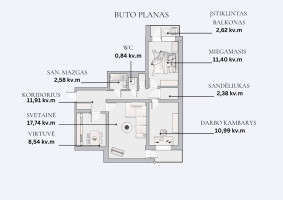 Parduodamas butas Čiobiškio g., Šeškinė, Vilniaus m., Vilniaus m. sav., 68.75 m2 ploto, 3 kambariai 22