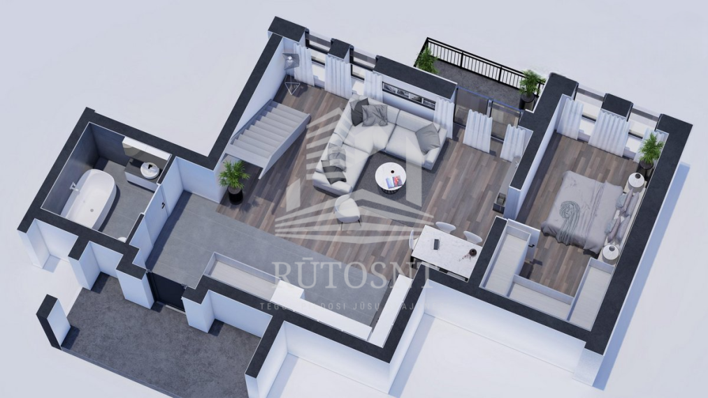 Parduodamas butas Kretingos g., Labrenciškės, Klaipėdos m., Klaipėdos m. sav., 82.8 m² ploto 4 kambariai 3