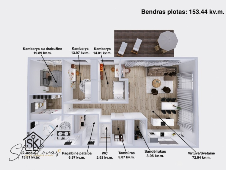 PARDUODAMAS ERDVUS IR ŠIUOLAIKIŠKAS NAMAS SU 15.21 ARŲ ŽEMĖS SKLYPU ŠILUTĖJE, RAMYBĖS G. 2