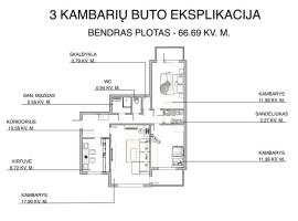 Parduodamas butas Šeškinės g., Šeškinė, Vilniaus m., Vilniaus m. sav., 66.69 m2 ploto, 3 kambariai 21