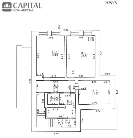 Nuomojamos administracinės, kitos paskirties, paslaugų, prekybos patalpos Šeškinės g., Šeškinė, Vilniaus m., Vilniaus m. sav., 544.91 m2 ploto 37