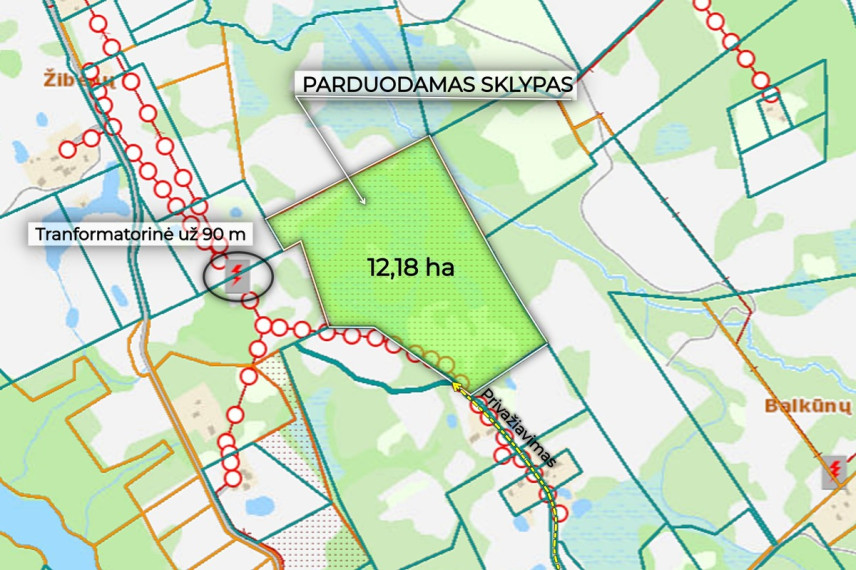 Parduodamas  sklypas Balkūnų k., Širvintų r. sav., 1218 a ploto 3